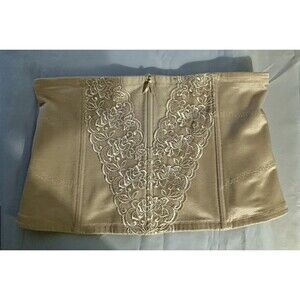 Vintage Subrosa Japanese Girdle Waist Corset Cincher Boning Hook & Eye Tan Nude